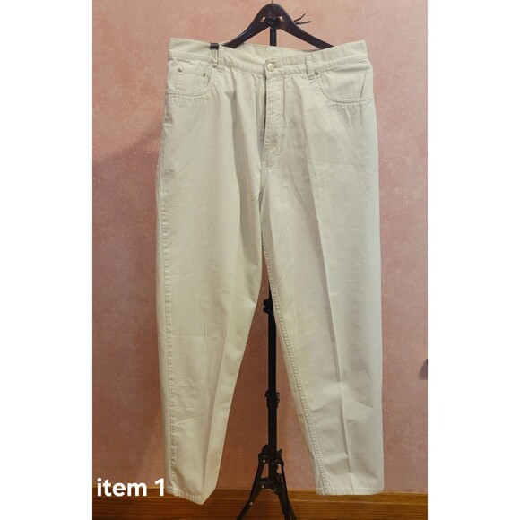 Eddie Bauer Lot Of 2 Women's Chino Pants Size 18 Cream & Sand  Classic Casual - Picture 9 of 16